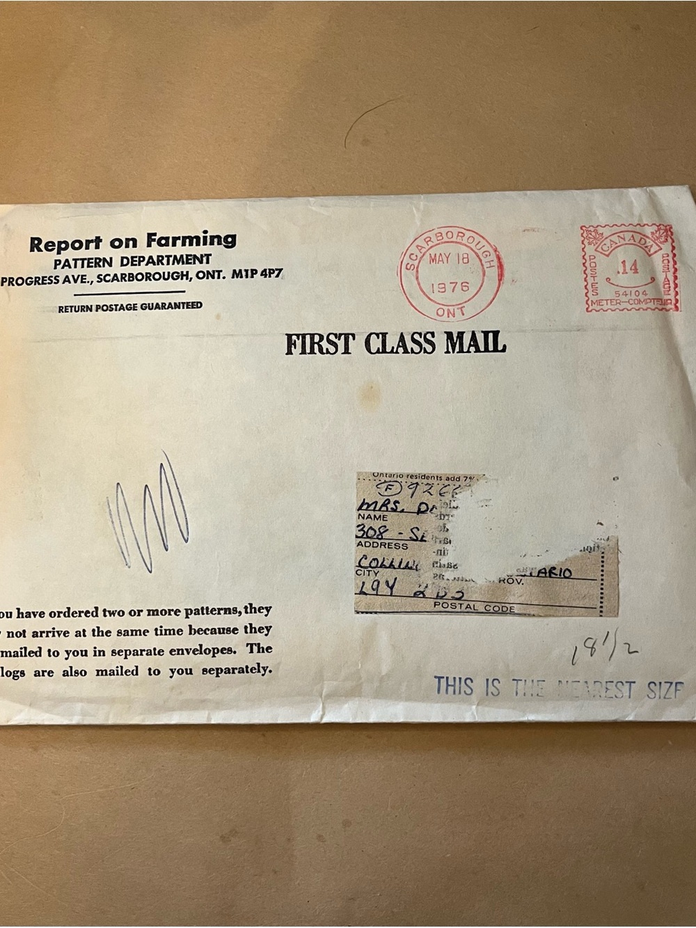 2/$25 Report on Farming Mail Order Sewing Patterns Program